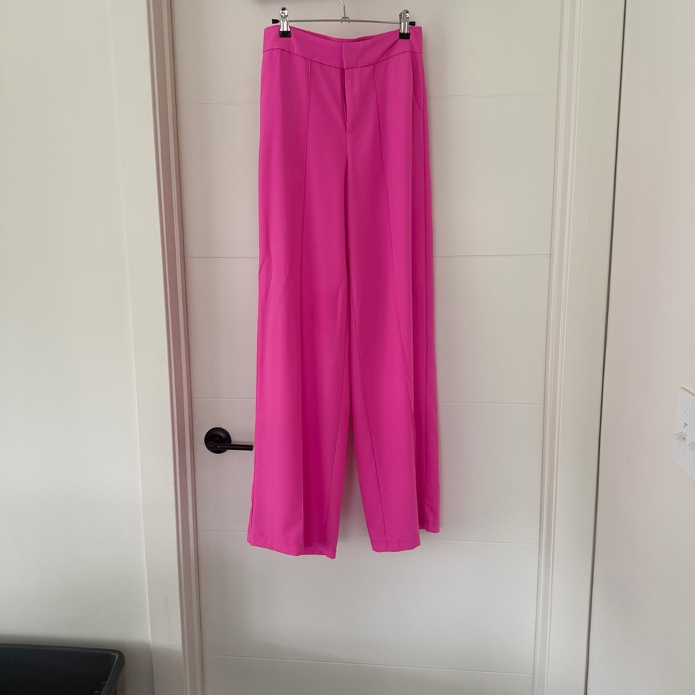 Bright Pink Wide-Leg Women's Pants